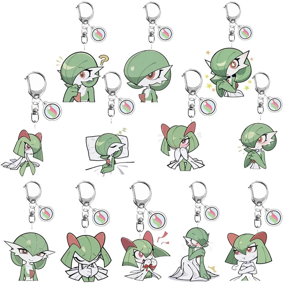 Acrylic Keychain Ornament Anime Cartoon for Gardevoir Key Chain Accessories Backpack Pendant Decoration Key Ring Gift