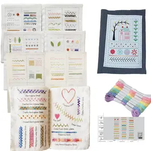 Beginner Hand Embroidery Kit Embroidery Craft Simple Step-By-Step DIY Adult Sewing Tutorial Guide and Patterns, Cross Stitch Supplies