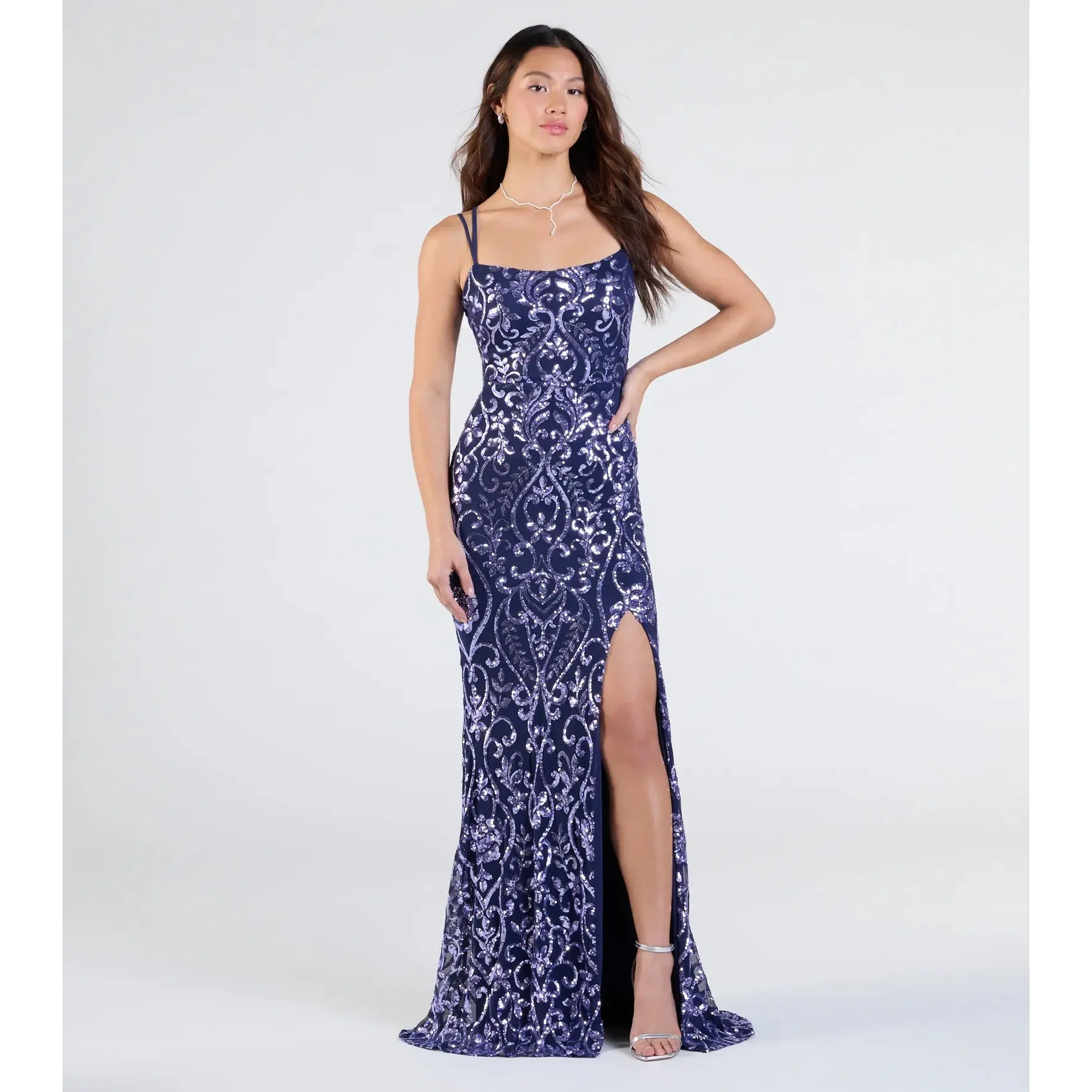 Andrea Cutout Slit Mermaid Sequin Formal Dress Andrea Cutout Slit Mermaid Sequin Formal Dress