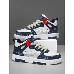 Men's Fashionable Colorblock Lace Up Low Top Sneakers, Casual Comfortable Non-slip Sports Shoes, Trendy All-match Sneakers for Daily WearUNIQ