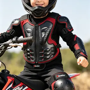 Kids Motorcycle Jacket Armor Suit 1Set Dirt Bike Gear for Children（Height 3.28ft to 4.92ft）Back Chest Knees Elbows Protection for Cycling Skateboard Skiing Motorcycle Riding ATV Scooter