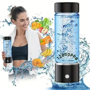 Hydrogen Water Bottle, 1 Count Hydrogen-oxygen Separation Water Bottle with SPE and PEM Technology, Portable USB Rechargeable Hydrogen Water Generator for Home, Travel and Office