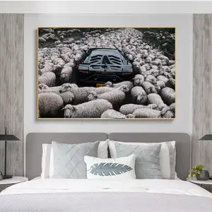 Lamborghini Black Sheep Canvas Wall Art Supercar Poster Luxury Decor