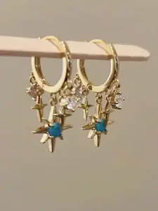 Elegant Four-Point Star Earrings Set, Perfect Valentine's Day Gift, Ideal for Friends & Women, Suitable for Any Occasion, Trendy Jewelry, Jewelry Gifts