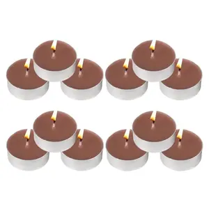 Tea Lights Candles - 12 Pack Brown Tealights Candle Scented Cinnamon Small Candle for Home, Holiday, Wedding & Party,Dinner Table, Halloween Christmas and Holiday (Brown Cinnamon)