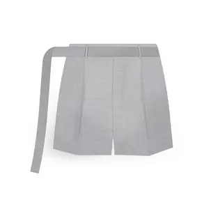 Men's Premium Linen Shorts - Iris Grey, 100% Linen, with build-in belt, Regular Fit, Casual Style - Menswear