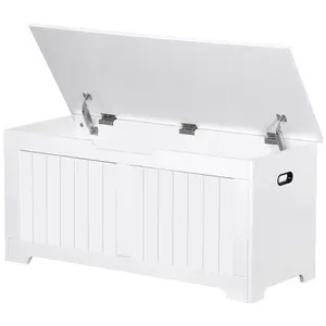 JupiterForce Spacious Storage Bench & Toy Chest with Easy-Carry Side Handles - Sturdy MDF Frame, Portable Organizer