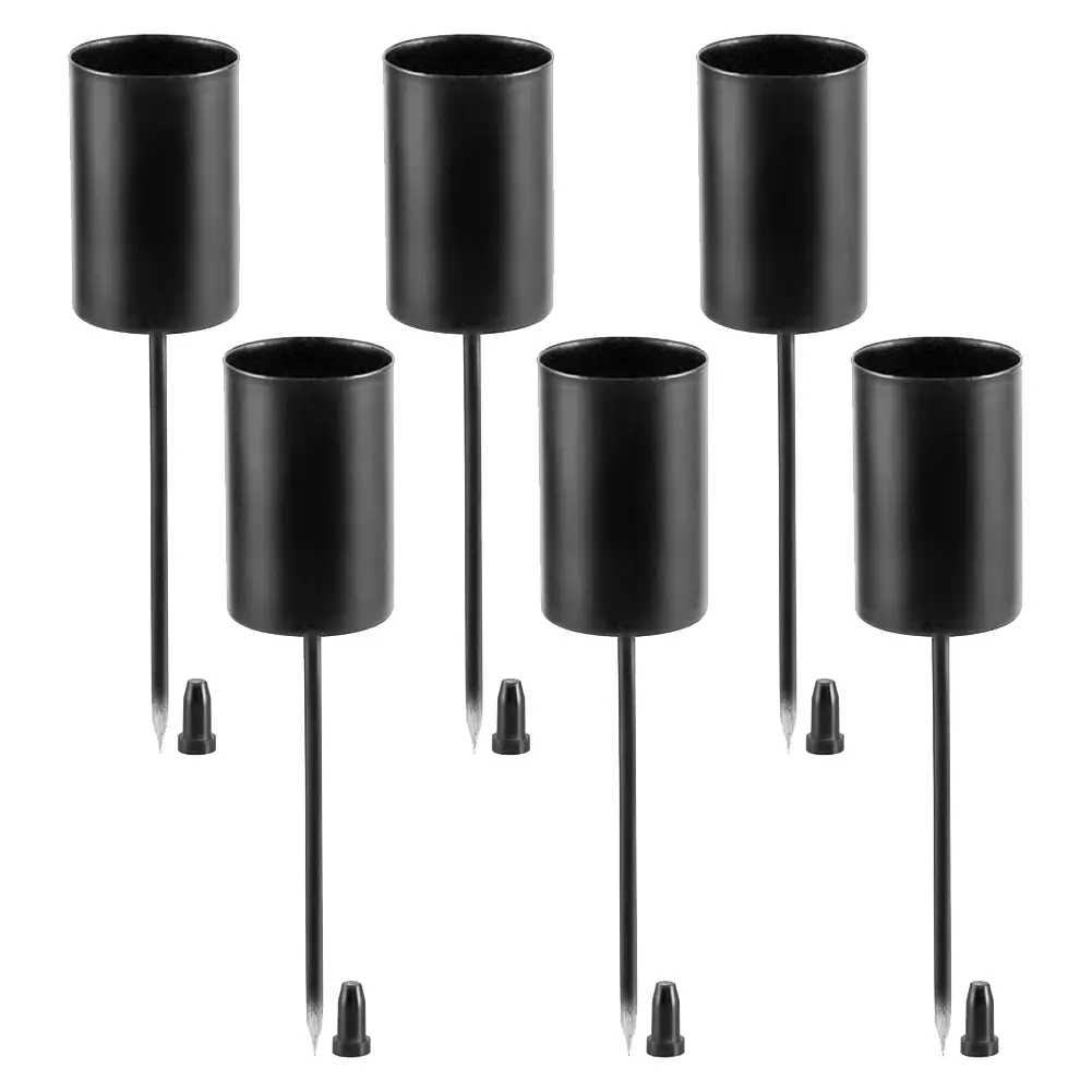 Candle Holders, Advent Wreath, Candle Sticks, Advent Wreath, Candle Holder, Taper Candles with Skewer, 6Pcs Black Decoration Lighting