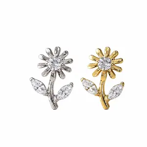 Dainty Titanium Floral Labret Stud Earring • Flat Back Earring • Helix Stud • Tragus Earrings • Helix Studs •  Nose Stud • 18G/16G Cartilage Earring
