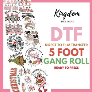 Bougie Christmas | Direct To Film Transfers (DTF Transfer) 5 Foot Gang Roll | Heat Transfer | Make Your Own T-Shirts!