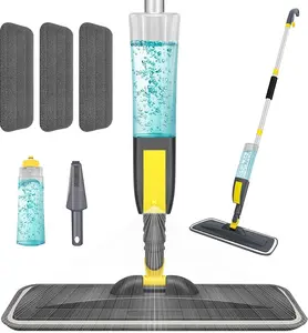 Spray Mop for Floor Cleaning, Dust Mop with 3 Pcs Washable Pads and 400 ml Refillable Bottle Floor Mop for Household or Commercial Use Wet Mop for Hardwood Laminate Tile Ceramic