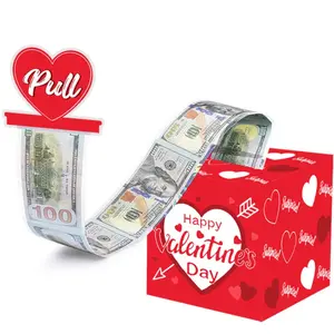 DIY Sticker Valentine's Day Money Box, Cash Gift Box for Birthdays, Graduations, Celebrations, Heart Design Surprise Money Holder