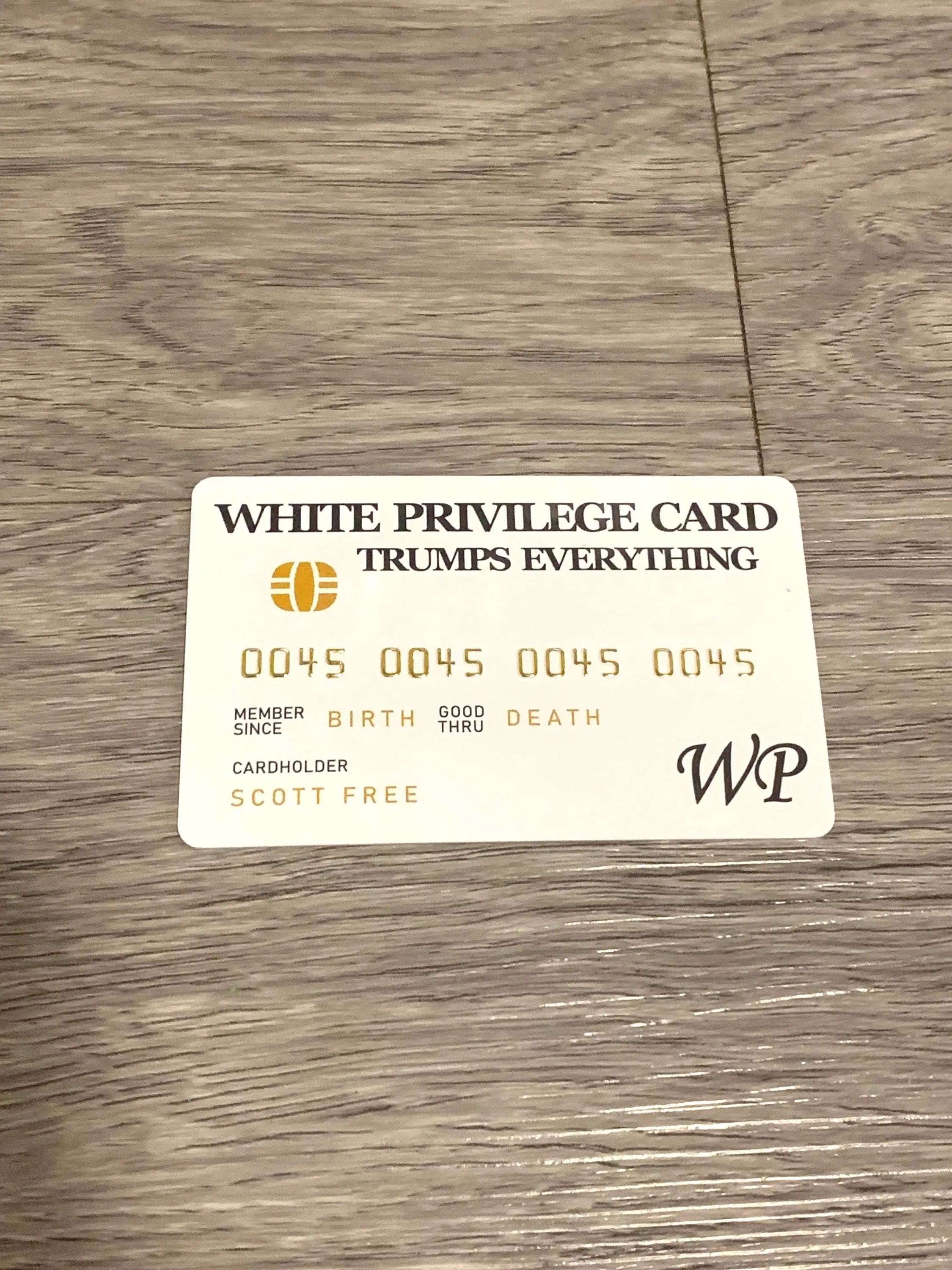 White Privilege Card Trumps Everything – Funny Satirical Novelty Wallet Card, Hilarious Gag Gift for Friends