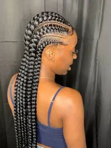 36" Cornrows Box Synthetic Jumbo Braided Wigs Knotless Full Lace Braided Wigs For Black Women Braiding Wigs African