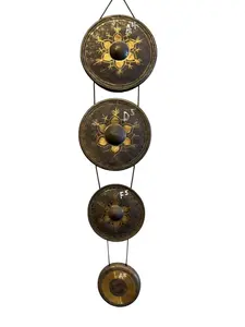 Burmese Tuned Gong Set - Set of 4 Gongs Harmonized in D minor