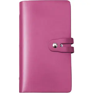 RFID Credit Card Holder, Leather Business Card Organizer with 96 Card Slots, Credit Card Case for Managing Your Different Cards and Important Documents to  Loss or  (Rose Red)