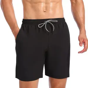 Mens Beach Shorts with Phone Pocket, Summer Casual Board Shorts with Side Pockets, Quick Dry Swim Shorts Swim Trunks Swimming Shorts Drawstring Elastic Waistband Swimwear Swimsuit Bathing Suit
