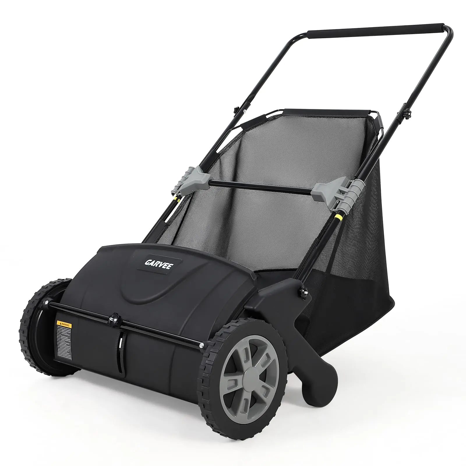 21" Push Lawn Sweeper, Heavy Duty Leaf Collector with 3.5 Cu. ft. Bag, Walk Behind Grass Sweeper, Dual Spinning Brushes, Adjustable Height for Leaves, Pine Needles & Yard Debris