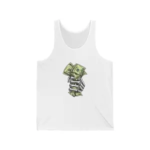Custom Designed Jersey Tank Top fist money
