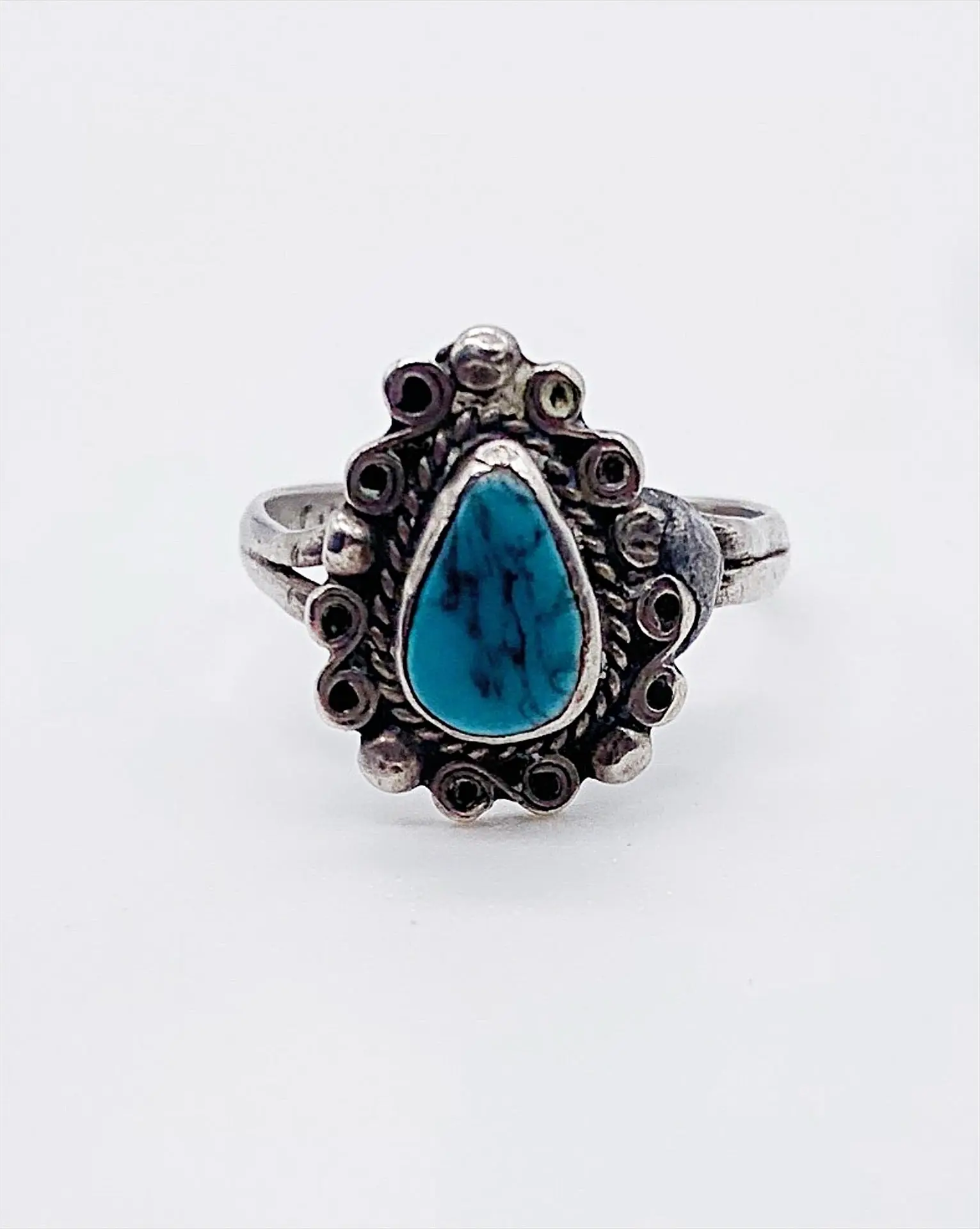TURQUOISE SWIRL DROP RING ⋄ Size 3.75