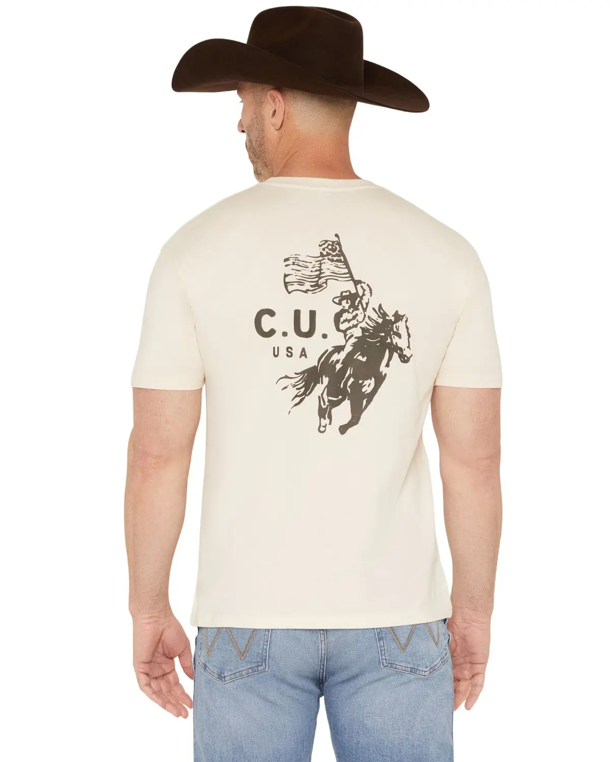 Men's Cowboy Up Men'S Riders Club Logo Short Sleeve Graphic T-Shirt - Cu0011-Vwh