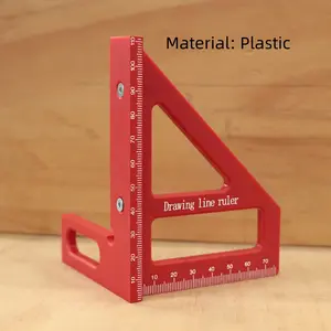 Multi-Angle Measuring Ruler, 45/90 Degree Plastic Carpenter Square & Miter Triangle Ruler, High Precision Woodworking Protractor Tools for Engineers, Carpenters & Construction Professionals