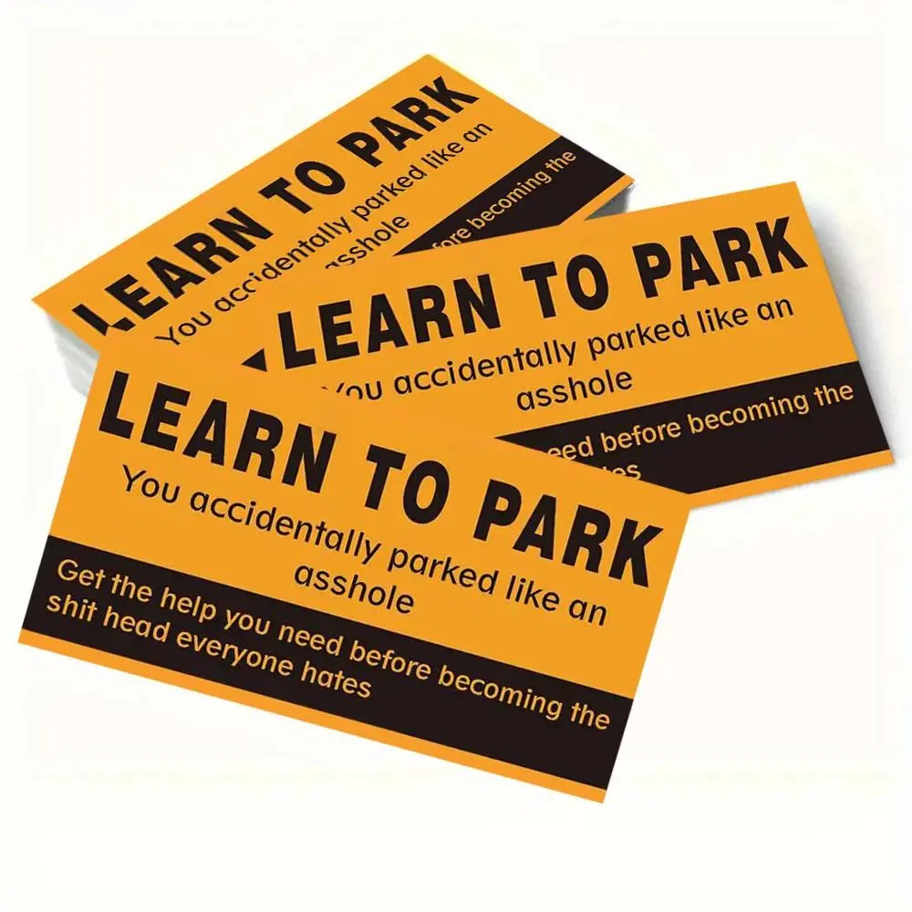 Funny Parking Ticket Set, Funny Car Decals, 50pcs Waterproof Design, Ideal for Car Decor & Practical Use, Durable Material for Vehicle Protection, Sticker For Cars