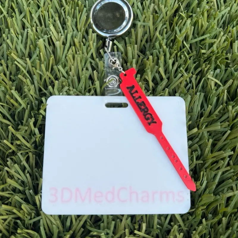 Allergy bracelet badge keychain