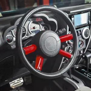 Car Steering Wheel Insert Accessories, Steering Wheel Cover Trim for 2007-2010 Jeep Wrangler JK/JKU 2-Door & 4-Door Automotive Interior Sticker Truck