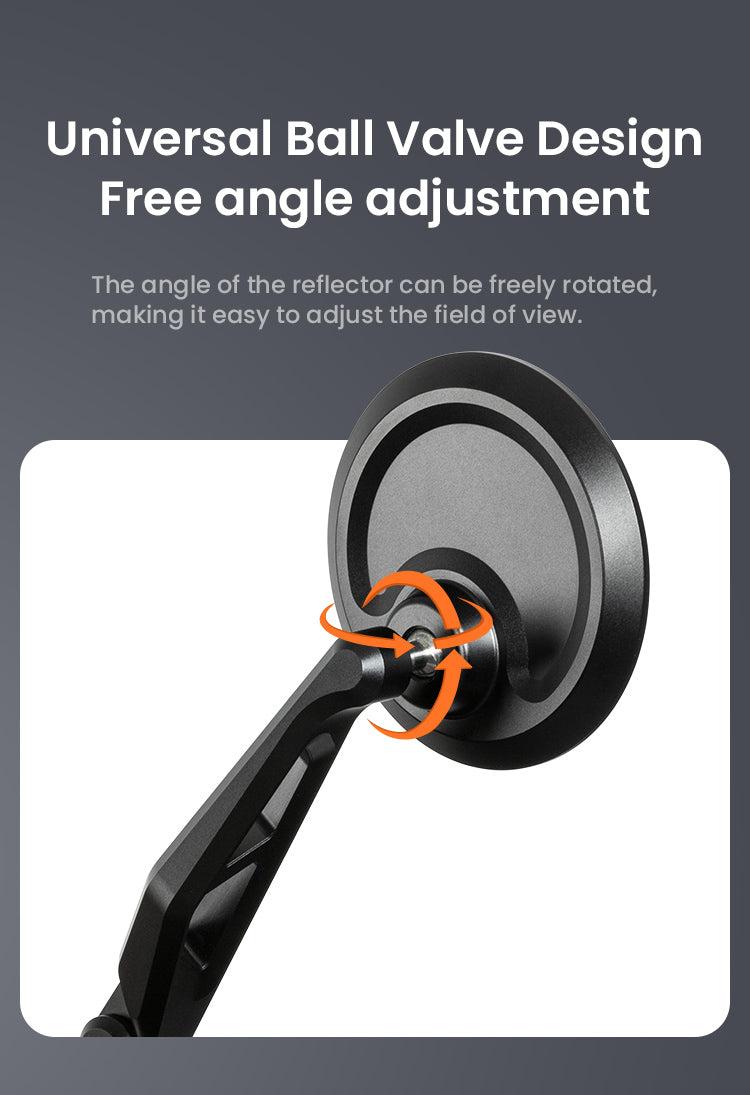 RM01 CNC Aluminum Rearview Mirror – Wide-Angle Spherical Lens, Anti-Glare, Folding Design