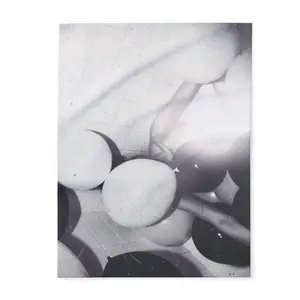 Monochrome Abstract Spheres Arctic Fleece Blanket | Minimal Geometric Throw