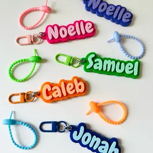 Personalized Name Keychains for Kids - Noelle, Samuel, Caleb, Jonah - Vibrant Colors & Durable Clips - Perfect for School & Gifts