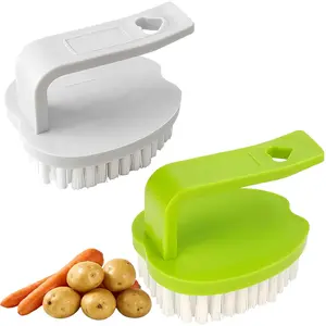 Vegetable Scrubber Brush- 2 Pack Fruit and Vegetable Brushes,Vegetable Brush Scrubber for Food,Veggie Wash Brush with Stiff Bristles Vegetable Cleaner Brush for Fruits,Potatoes,Carrots & More