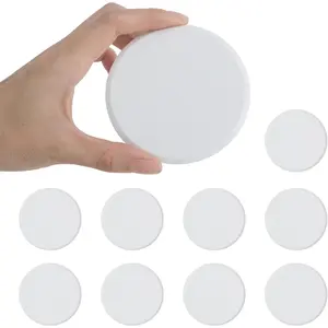 3 1/4 in Wall Protector Round, 10 Pack Doorknob Wall Shield Guard Door Stop, Rigid Vinyl Hard Wall Protection Pads White with Self Adhesive Sticker,