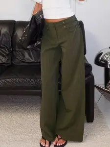 Women Striped Wide Leg Pants Bottom Sexy Daily Everyday Casual Elegant Fashion Pants