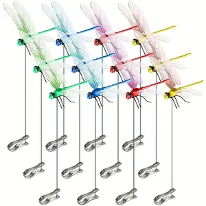 Suzhou Dragon Butterfly Clip 4-color 3D Dragonfly Garden Decoration Deer and Horse Mosquito Repellent, Indoor and Outdoor Courtyard Insect proof Dragonfly Hat Clip Mosquito Repellent Dragonfly artificial Fly Scare Devices