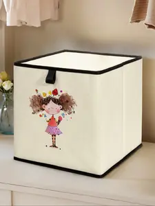 Girls' Pattern Printed Open Storage Box, Stackable Drawer Organizer, Durable Multi-Functional Design for Home & Dorm Organization