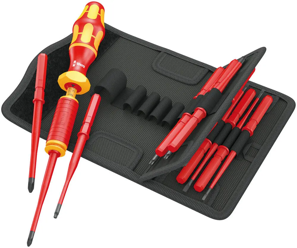 WERA 05059291001 KRAFTFORM KOMPAKT VDE TORQUE 1.2 -3.0 NM BIT SET WITH HANDLE AND INTER-CHANGEABLE BLADES
