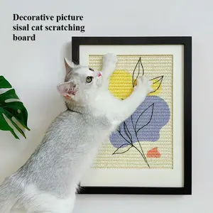 Cat scratching board Cat toy cat picture frame sisal scratching decorative painting can be attached to the wall vertical large anti-cat scratching widened claw pad cattree