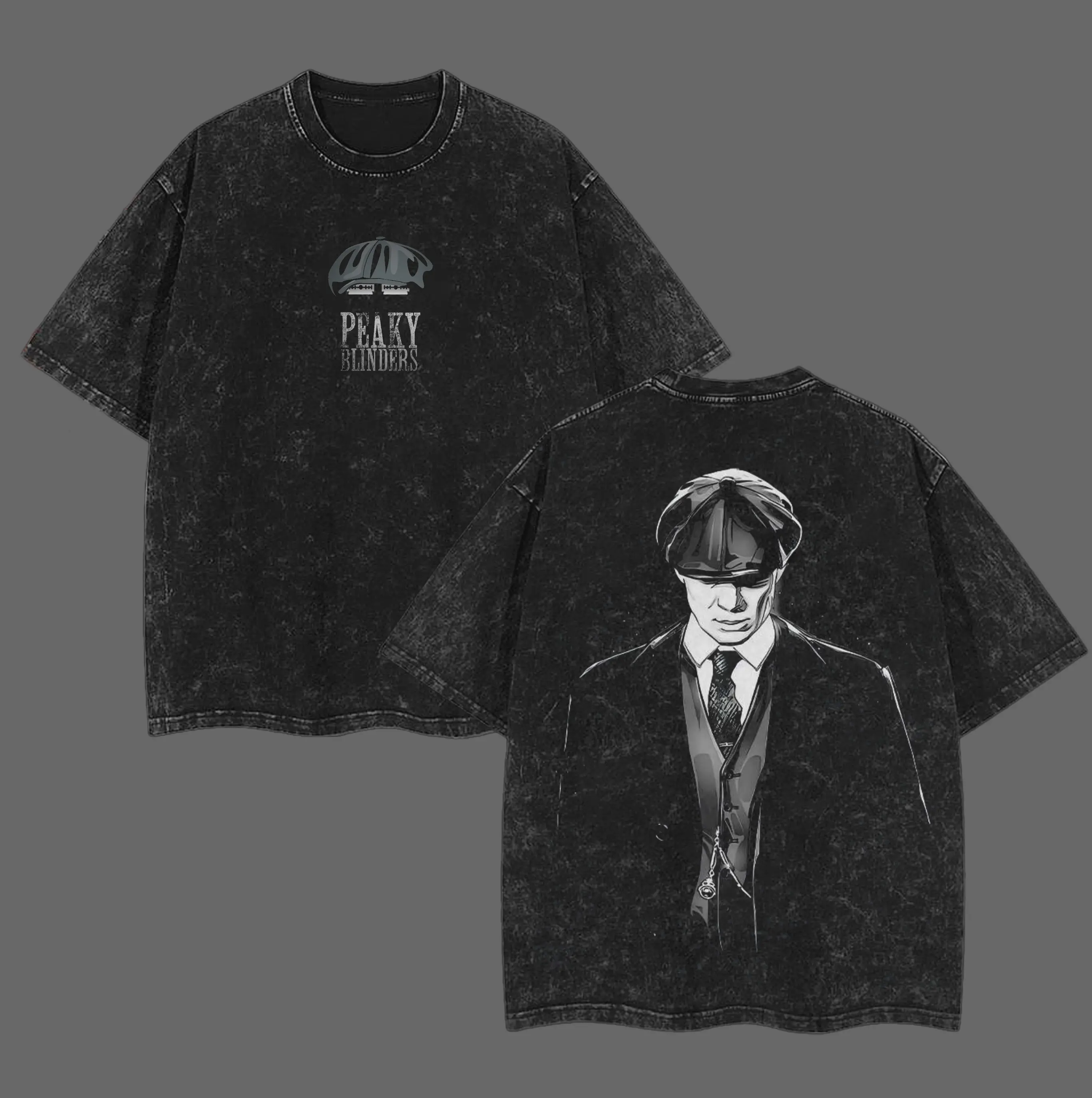 Tommy Shelby - Peaky Blinders Washed T-Shirt, Vintage 90s TV Movies Show Wash Shirt, Trendy Streetwear, Casual Unisex Wash Tee, Classic Pop Culture Apparel