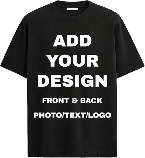 Personalized Custom T-Shirt (Unisex) — Customizable on both the front and back; add your own unique graphics, text, or logo. (After placing your order, please send your desired text, photos, or design files to Customer Service.) Top Womenswear Summer