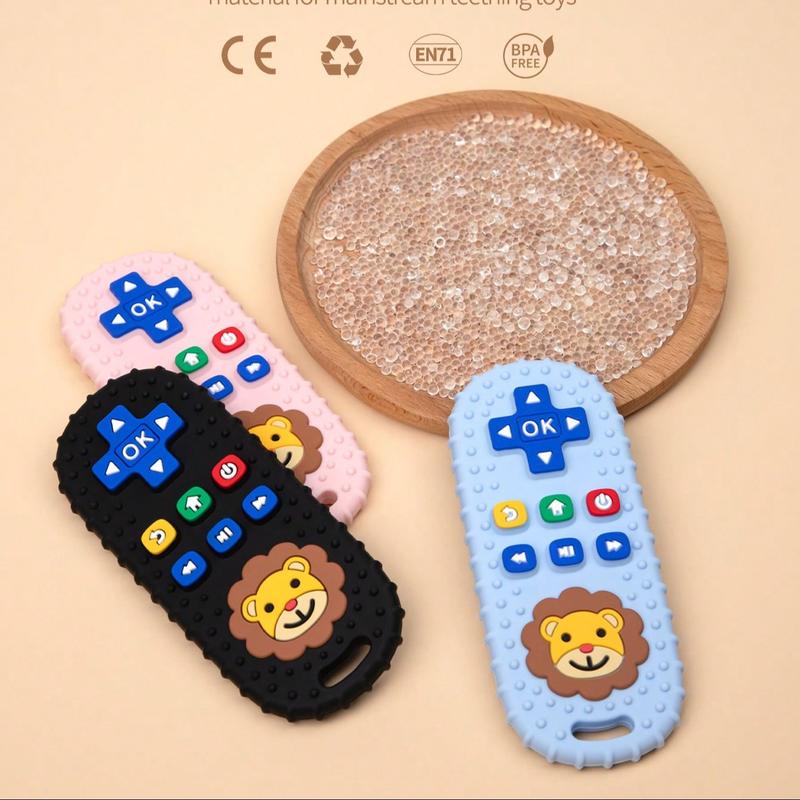 Silicone Teething Toy Set for Babies, Lion Pattern Remote Control Design, Perfect Sensory Teether Chew Toys for Infants Aged 0-12 Months, Teething Relief Set