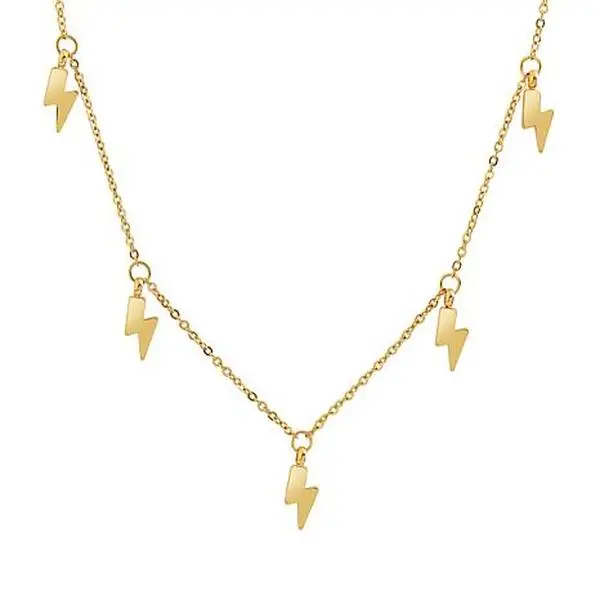 Stately Steel Lighting Bolt Necklace