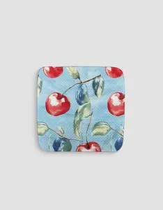 Blue Cherries Dishcloth Set - Double-Sided Print Quick-Dry Kitchen Cleaning Cloth