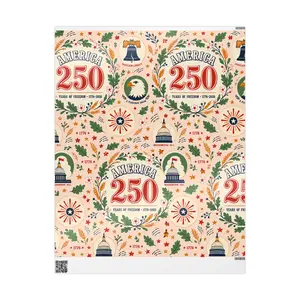 Fourth of July Patriotic Wrapping Paper, USA 250th Anniversary Gift Wrap, American Freedom Celebration Present Wrap for Adults