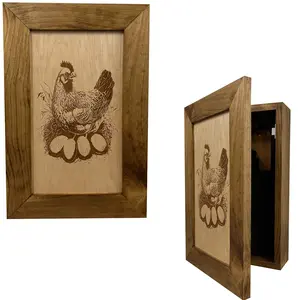 Hidden Gun Safe Chicken and Eggs Farmhouse Scene by Bellewood Designs Decor Frames Photo Wall Room Wooden