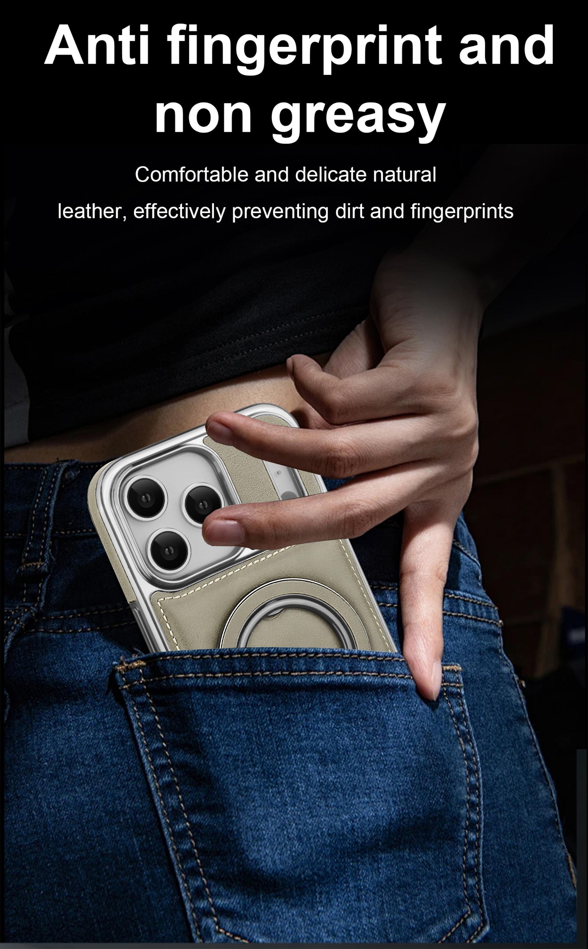 For iPhone 17ProMax Rotating Magnetic Stand Phone Case, High-end Plain Leather Texture iPhone16/iphone15Plus Light Luxury Business, Full Shockproof iphone14/iphone13/iphone12Pro Advanced Sense Protective Case for Men and Women