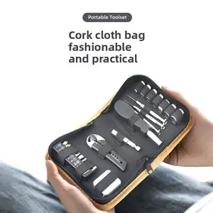 Portable Complete Set Screwdriver Bit Socket Set Hardware Tools Wanapix | Personalised Tool Box | Cork Case | Metal Clasp | Outer Lid Can Be Personalised | Printed Box with Text | Interlocked Hands