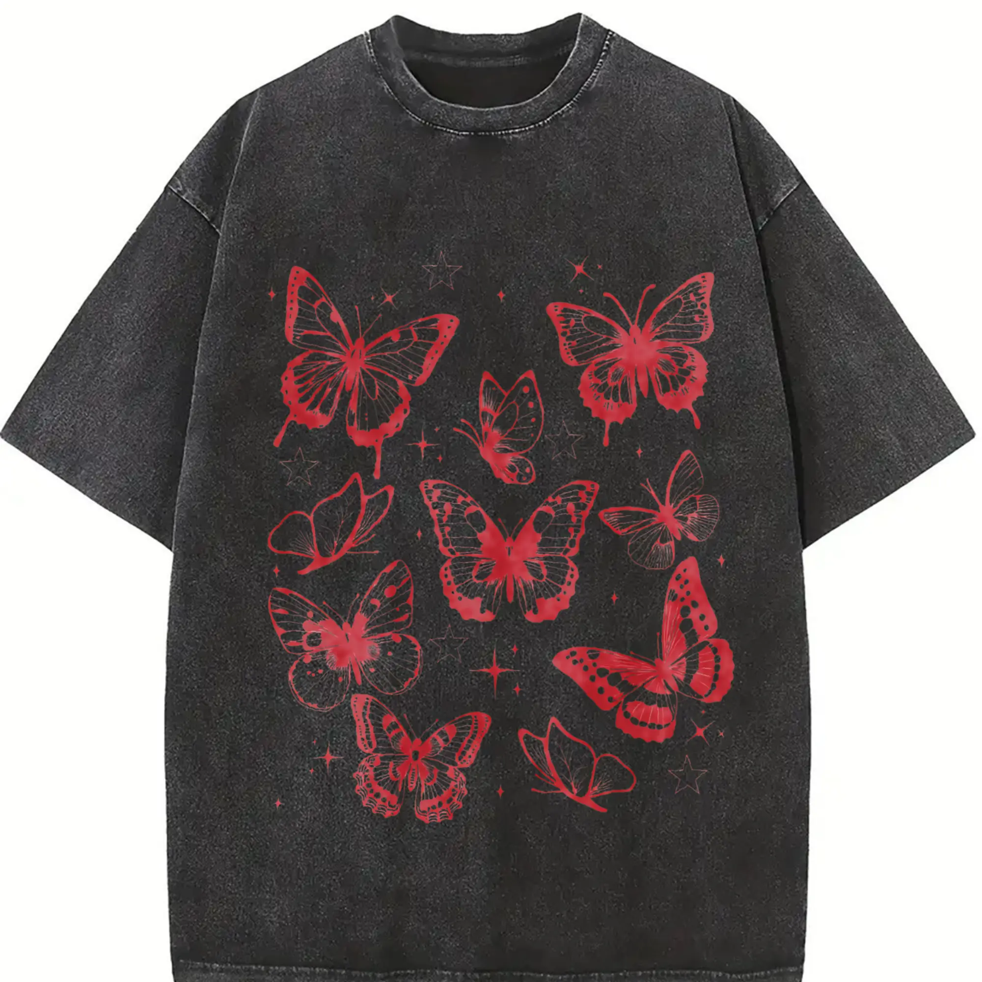 Butterflies Vintage 90s Style T-Shirt, Retro Fairycore Tee, Y2k Nature Aesthetic Shirt, Butterfly Lover Gift Top, Cute Boho Graphic Tee