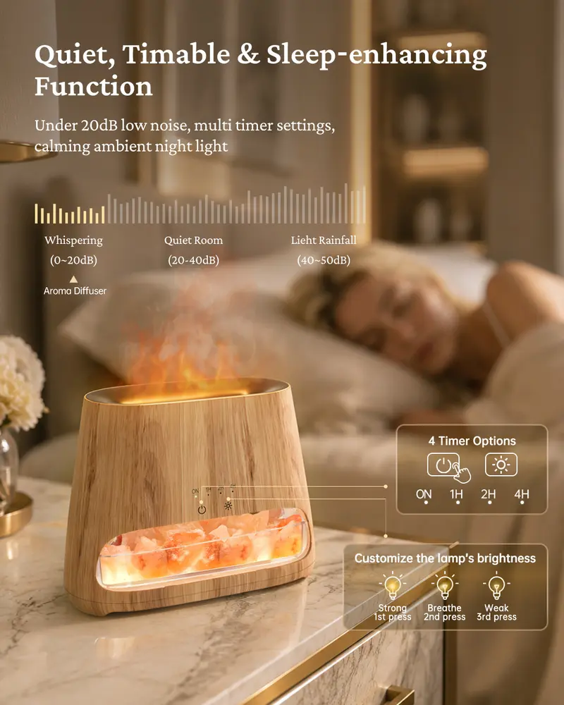 【TikTok Shop Weekly Deals】2-in-1 Himalayan Salt Lamp Aroma Humidifer,  Himalayan Salt Diffuser, Ultrasonic Essential Oil Diffuser , Schedule shutdown & Large capacity(For Bedroom/Office/Bathroom/Car)Night Lamp Ambient Lighting